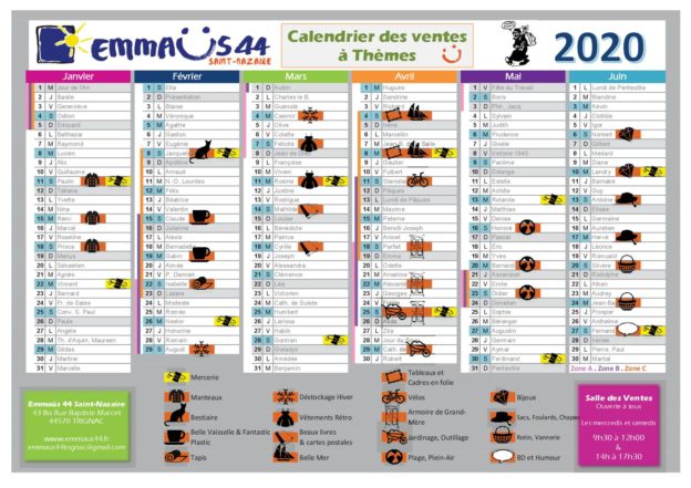 Calendrier des ventes thématiques | Emmaüs 44